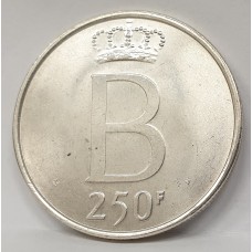 BELGIUM 1990 . TWO HUNDRED  AND FIFTY 250 FRANCS . LARGE B . 60TH KING BAUDOUIN